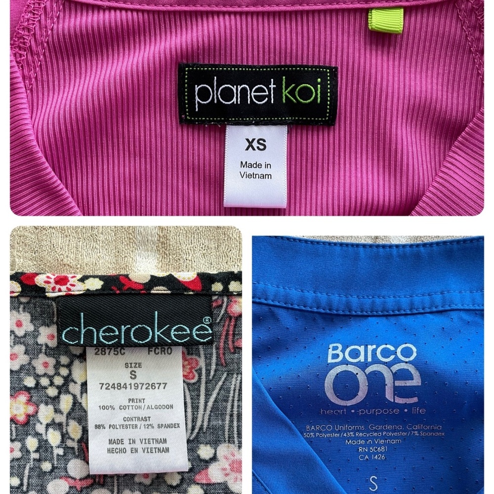 **SOLD** Bundle of 3 scrub tops - Planet Koi, Cherokee, & Barco One
